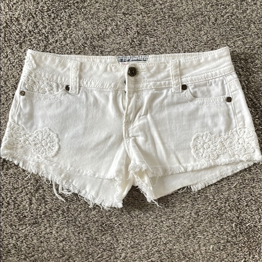 Hot Kiss White Jean Shorts Distressed Cut-Off Style